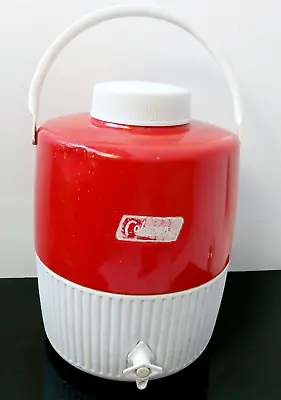 Vintage COLEMAN PICNIC JUG Cooler Red 1 Gallon Water Thermos Camping • $9.95