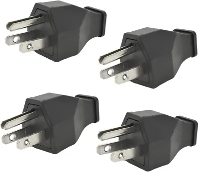$9.67 • Buy Straight Blade Plug Male Extension Cord Replacement Electrical End Black 4 Pack 