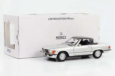 1:18 Mercedes-Benz 380 Sl R107 With Canopy Silver Norev 183725 Limited • $113.32