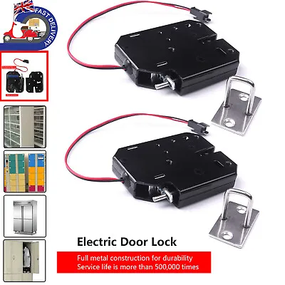 £13.82 • Buy 2X Electric Magnetic Lock Door Access Control DC 12V Cabinet Drawer 2 Cables UK