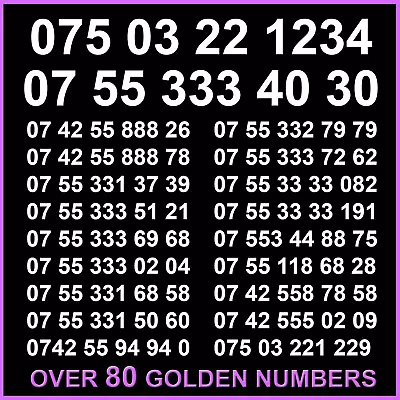 Easy Memorable VIP Gold Mobile Number SIM Card Silver Platinum Diamond Business • £16.99