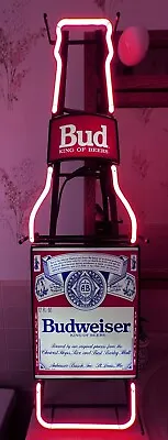 Vintage Large Budweiser Bottle Neon Sign Bud King Of Beers 1987 Anheuser-Busch • $599