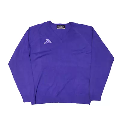 KAPPA Jumper Purple V-Neck Mens L • £14.99