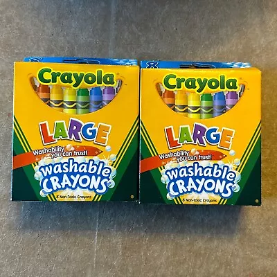 Crayola Washable Large Coloured Crayons Non-Toxic 6 Packs Of 8 • $29.99