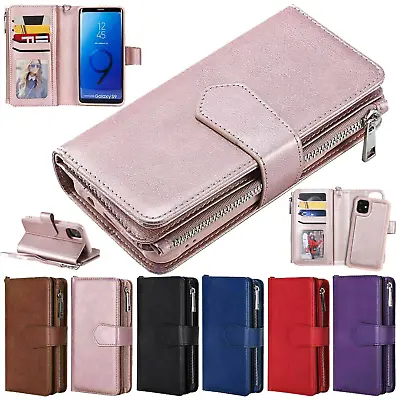 $8.99 • Buy Removable Flip Zipper Leather Wallet Case For IPhone 14 Pro Max 13 12 11 XS XR 8