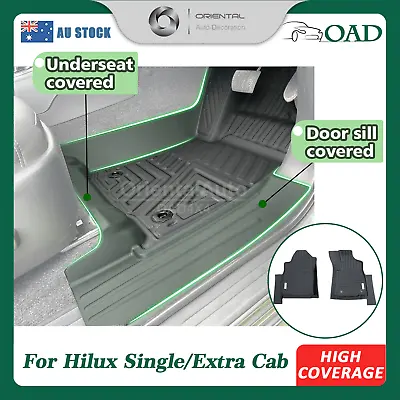 5D TPE Door Sills Covered Floor Mat Fit Hilux Auto Single/Extra Cab 2015-Onwards • $179.10