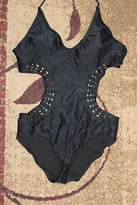 Women's APOLLO Swimwear Black 1 Pc Swimsuit Sz M #199 • $14.99