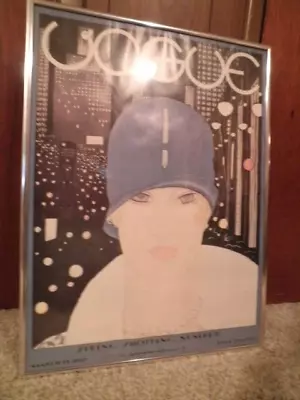 Vintage Framed Under Glass VOGUE Cover Poster March 1927 CONDE NAST & CO • $125