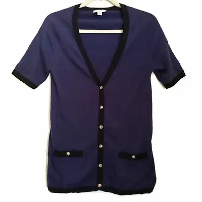 Thakoon For Target Cardigan Sweater S Small Blue Snap Up Varsity Short Sleeve  • $8.74