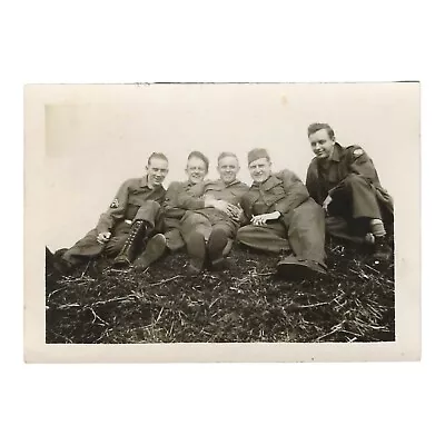 Vintage Snapshot Photo Group Shot Of Handsome Men Wearing Military Uniform • $4.90