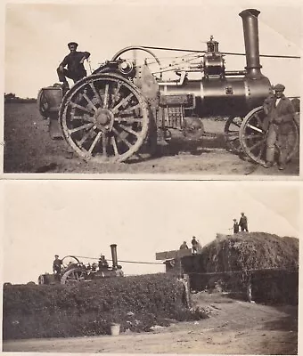 Two Vintage Photographs Steam Traction Engine Farming Machinery  Tractor • $12.33