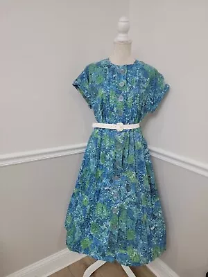 Vintage'60s Tea Party Floral Rockabilly Dress/ Day Dress/Knee Length /Pleated • $32