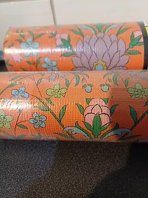 Vintage 1970s Wallpaper  X 4 Rolls  Sealed Floral Bright Melody Mills Accent • £64.99