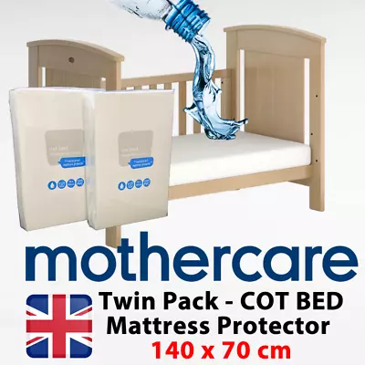 2 X Cot Bed Mattress Protector 70x14cm Waterproof Fitted Sheet Cover 2 Styles • £9.99