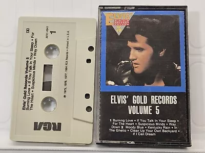 ELVIS PRESLEY - ELVIS' GOLD RECORDS VOL 5 (Cassette 1984 RCA) AFK1-4941 • $2.25