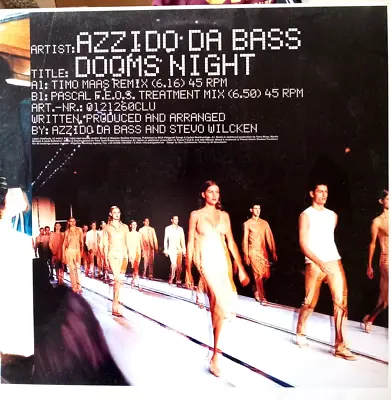 AZZIDO DA BASS Dooms Night - REMIXES (1999) Germany Breakbeat Classic 12  NM/EX • $10