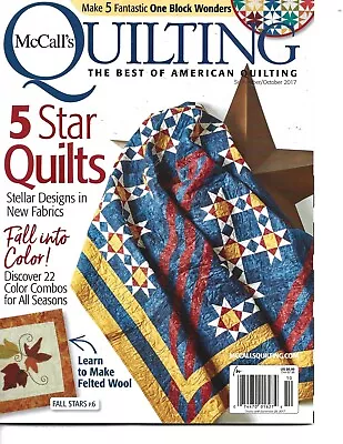 McCall's Quilting Magazine Sep/Oct2017 5 Star QuiltsFall Into Color & More • $6.49