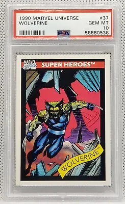 🚨Flawless 1990 Marvel Universe Wolverine Patch #37 Gem Mint PSA 10 Razor Sharp! • $373.05