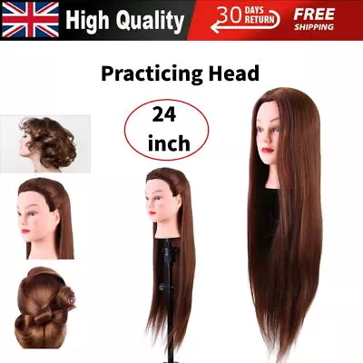 £21.75 • Buy 24'' Long Hair Salon Hairdressing Training Head Mannequin Model With Clamp New