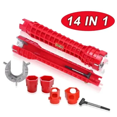 14 In 1 - Faucet Sink Basin Installer Pipe Wrench Tap Spanner Multifunction Tool • £7.99