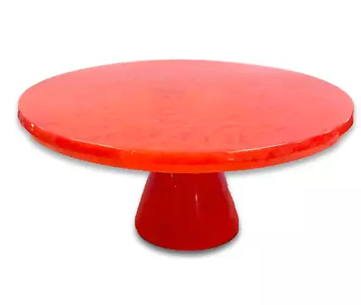 Lily Juliet Red Pink Epoxy Large Resin Cake Stand 14  Brand New Hand Made • $279.50