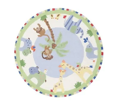 Rug USA Kids Jungle 5'x5' Ft Round Hand Tufted 100% Woolen Area Rugs • $197.51