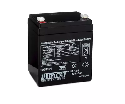 UltraTech 12 Volt 5Ah SLA Battery F1 Terminal UT 1250 Replaces Casil CA1240 • $21.99