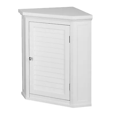 Glancy One Shutter Door Wooden Removable Corner Wall Cabinet White • $106.99