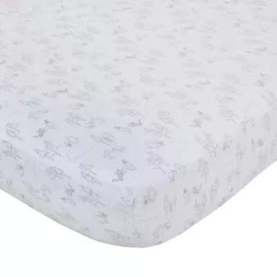 Classic A Day With Pooh Fitted Crib Sheet In Grey By Disney Baby • $22.99