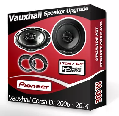 Vauxhall Corsa D Front Door Speakers Pioneer Car Speakers + Adapter Rings 300W • £71.99