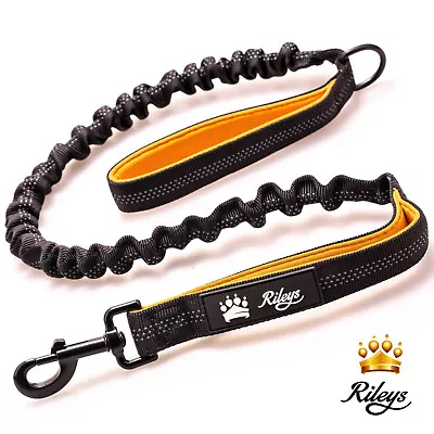 Rileys™ Anti Shock Dog Lead Strong Stretchy Bungee Reflective Walking Leash • £11.99