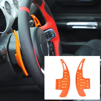 Orange Steering Wheel Shift Paddle Extended Shifter Trim For Ford Mustang 2015+ • $19.49