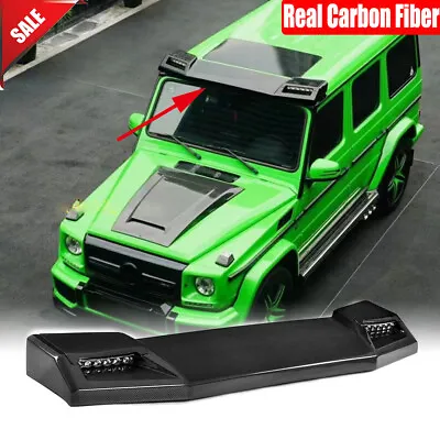 For Mercedes Benz W463 G500 G550 G63 AMG Real Carbon Front LED Roof Spoiler Wing • $712.49