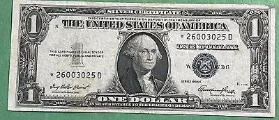 Series 1935 E Blue Seal STAR NOTE $1 Silver Cert Note Very Fine Still Crispy • $3