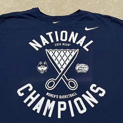 $15 • Buy UConn Huskies T Shirt Men 2XL Adult Blue Nike NCAA College Women Basketball 2015