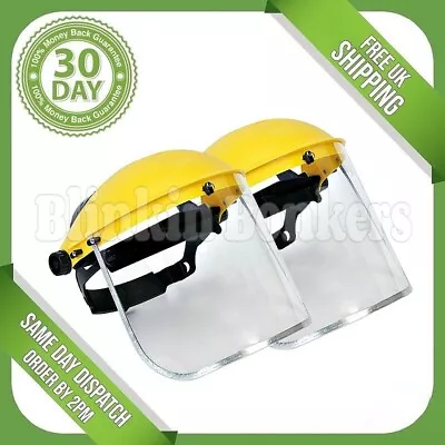£19.69 • Buy 2 Clear Face Shield Flip Up Screen Full Visor Safety Mask Eye Guard Protector Uk
