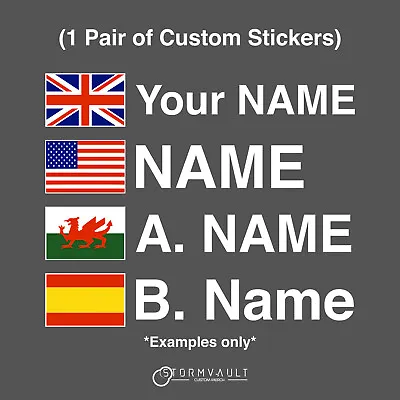£5.99 • Buy Motorsport UK Driver Name Stickers With Flags - MSA Race Rally Car Decal Vinyl