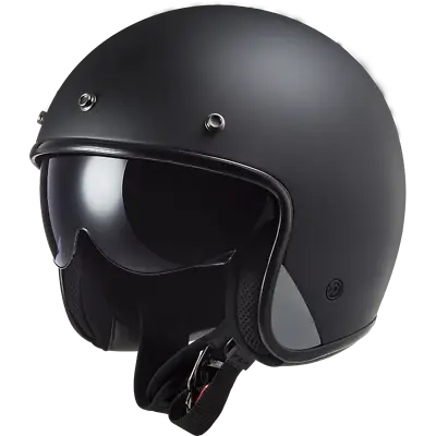 $148.28 • Buy Ls2 Of601 Bob Fibreglass Open Face Low Profile Motorcycle Helmet  Matt Black