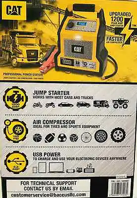 CAT Jump Starter & Air Compressor Professional Grade Power Station 1200 Peak Amp • $191.24