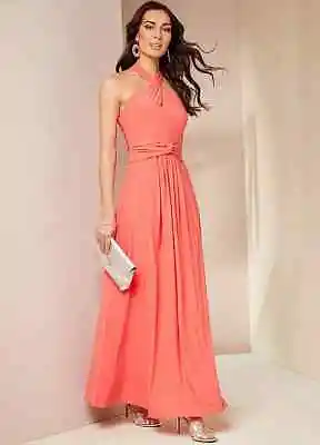 Together Coral Halter Jersey Maxi Dress - Size 14 - BNWT - RRP £75 • £25