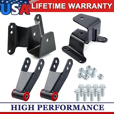 Black 4  Rear Drop Lowering Kit Hanger Shackle For 1973-1987 Chevy GMC C10 2WD • $74.89