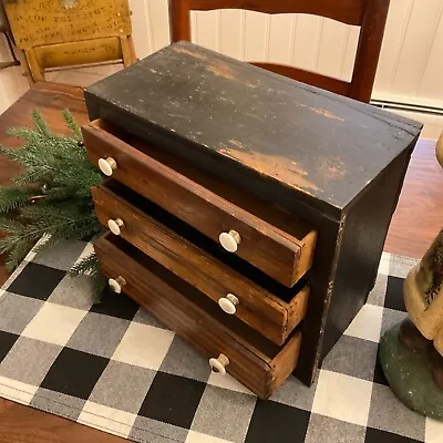 Antique Apothecary Cabinet Porcelain Knob Drawer Wood Dental Medical Jewelry Box • $175