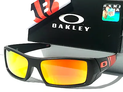 NFL Oakley GASCAN CINCINNATI BENGALS POLARIZED Galaxy Ruby Lens Sunglass 9014 • $128.87