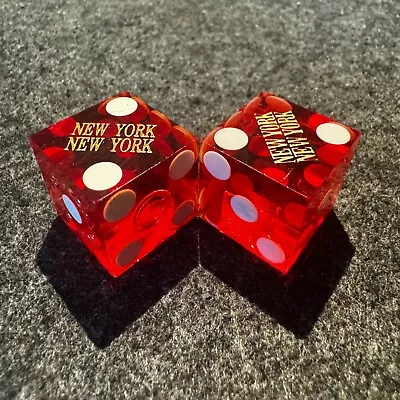 New York New York CASINO Clear Red Lucite Dice Die Las Vegas NV • $9