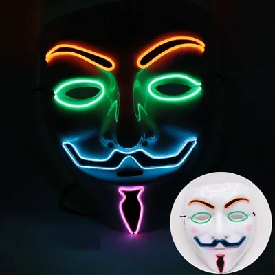 $16.99 • Buy V For Vendetta LED Hacker Mask Project Zorgo EDC Night Club Rave Halloween Party