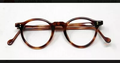 Vintage Round Panto 1950 French Eye Glasses Tortoise Brown Lunettes 52 • $999