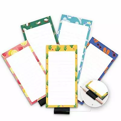 5 Pack Magnetic Notepads For Fridge With Pen Holder Full Magnet Back Notepad ... • $16.24