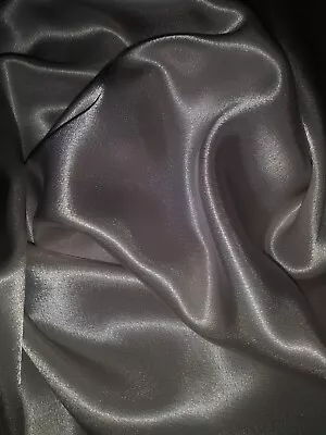 Vtg Satin Shiny Silver Nightie Dressing Thin Oily Wet Shiny Wedding Robe SP • $39.99