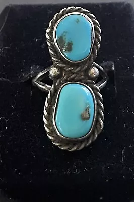 Old Pawn Navajo Turquoise Sterling Silver  Ring Size 5.25 • $34