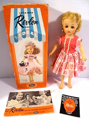 Vintage 1950's Little Miss Revlon Doll 10  Original Box Dress Underwear Earrings • $123